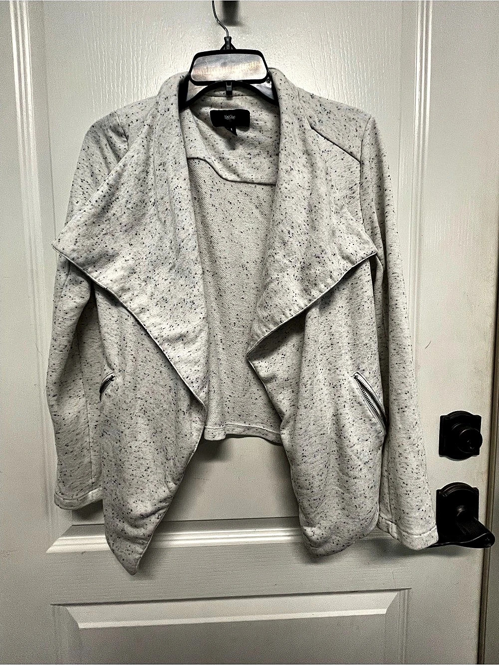Mossimo Off-White Speckled Draped Cardigan Size Medium